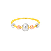 22K Tri-Tone Gold Laser Cut Beaded Ring